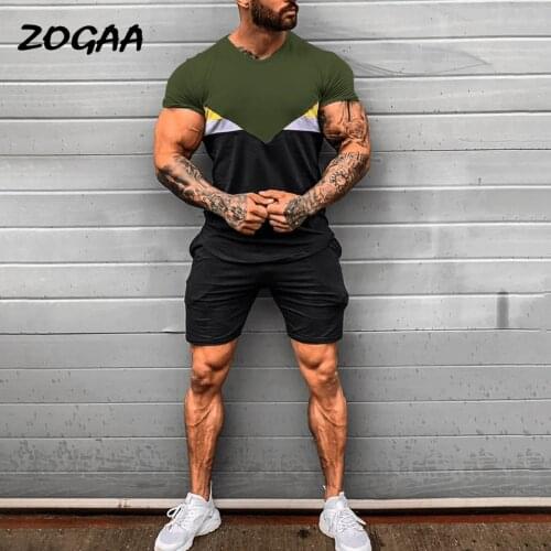 ZOGAA Sets Men New Summer Hot Sale Mens Casual Sport Short Sleeve Suit Male Outdoor Tracksuit Sweatsuit Clothing Fashion Casual