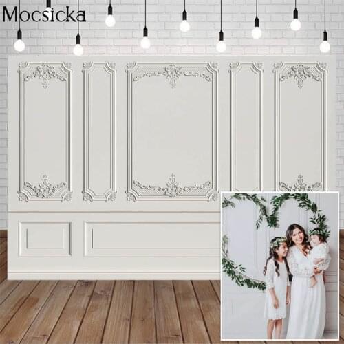 White Retro Classic Door Abstract Photography Background Wedding Bridal Shower Backdrops Photocall Newborn Portrait Photo Studio