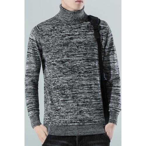 Men Turtleneck Sweater 2021 New Autumn And Winter Cotton Male Knitted Pullover Sweater Student Korean Style Hot Sale M19
