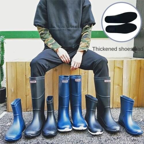 Mens Water Shoes Rain Boots Mens Waterproof Shoes In The Barrel Plus Velvet Rain Shoes Glue Shoes Water Boots Men 39-44