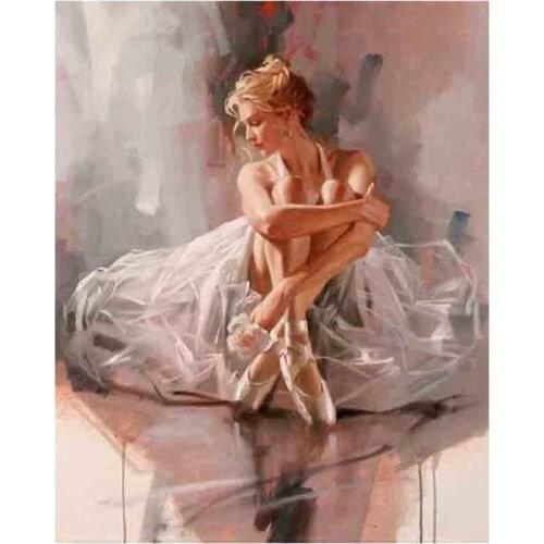 5D DiY Diamond Painting Elegant Dancer Cross Stitch Kit Diamond Embroidery Home Decor Mosaic Beautiful Pattern FH539