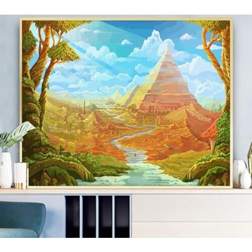 Paint By Number Canvas Painting Kits Home Decor DIY Frame Painting By Numbers Nature Landscape on canvas Room Decoration