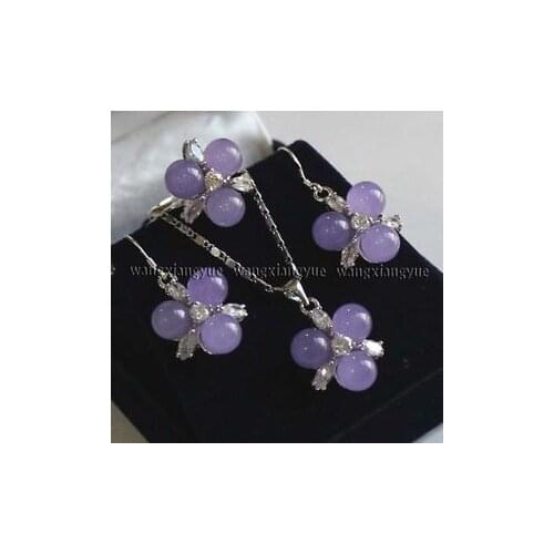 Hot sell Noble- hot sell new - Free shipping8mm Alexandrite Beads Earrings & Ring & Natural stone Necklace Pendant Set (A0425)