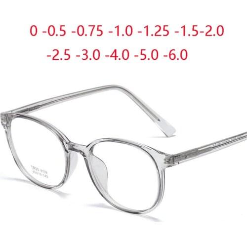 Classic Oval Student Women Nearsighted Glasses Finished Ultralight TR90 Short-sight Eyewear Prescription 0 -0.5 -0.75 To -4.0