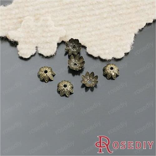 Wholesale 10mm Antique Bronze Flower Iron Bead Caps Diy Jewelry Findings Accessories 100 pieces(JM4854)