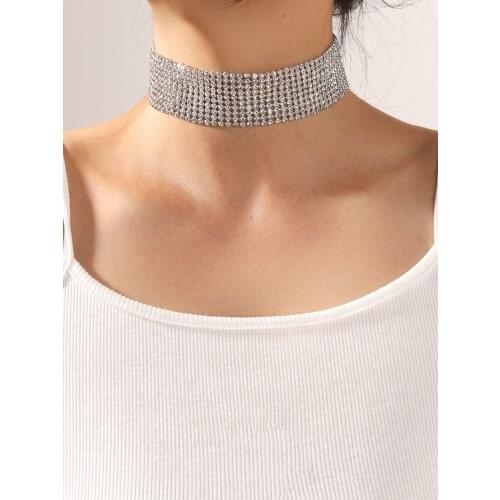 Stillgirl One Piece Vintage Crystal Choker Necklace for Women Charms Simple Rhinestone Collar Chains Female Gift Fashion Jewelry