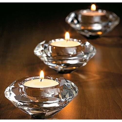 Wedding Candle Favors Crystal Diamond Shape Heart shapedTealight Candle Holder Bridal Shower Party Favors table decorations gift