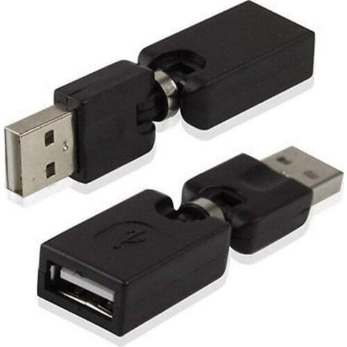 Rotating and Swivel Twist USB 2.0 Type A Male to Type A Female 360 Degree Rotation Angle Extension Adapter Convertor (2-pack,AM
