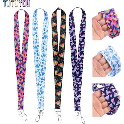 PC3014 Colorful Triangle Painting Art Key Chain Lanyard Neck Strap For Phone Keys ID Card Creative Lanyards Accessories