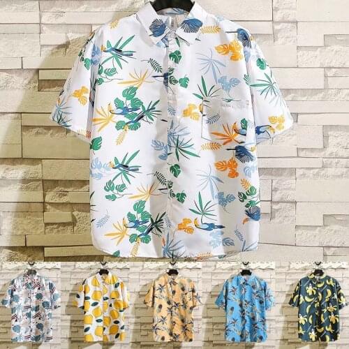 2020 Summer Fashion Mens Shirts Leisure Loose Hawaii Tropical Short sleeve Fancy Shirt Bermuda Sport Breathable Men Short Shirt
