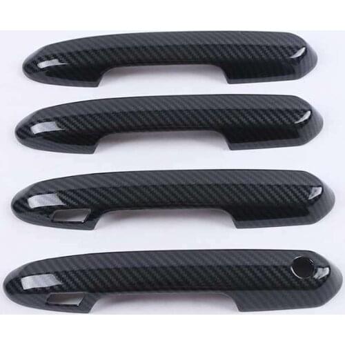 For Toyota RAV4 RAV 4 2019 2020 ABS Carbon Fiber Side Door Handle Body Cover Trim Door Handle Protect Car Accessories Styling
