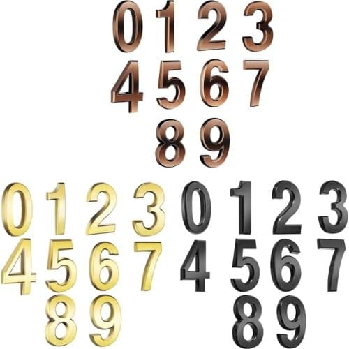 M17D 10 Pcs Self-Adhesive Door House Numbers Stickers 0 to 9 Mailbox Street Address