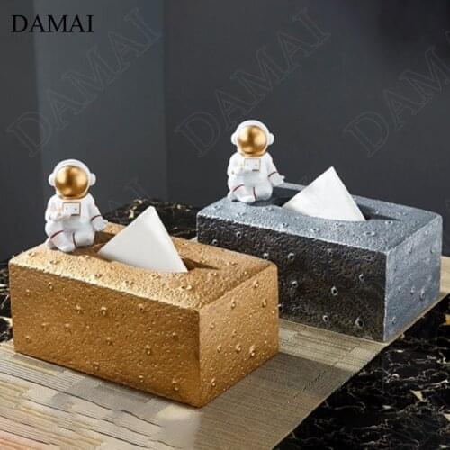 Nordic Astronaut Tissue Box Creativity Spaceman Resin Paper Towel Storage Boxes Household Living Room Dining Table Napkin Holder