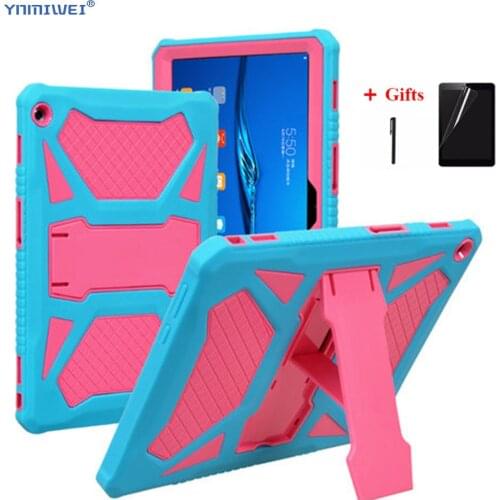 Heavy Duty Armor Case For Huawei MediaPad M5 Lite 10 BAH2-W19/L09/W09 10.1" Silicon PC Shockproof Cover For Huawei C5 10 +Films