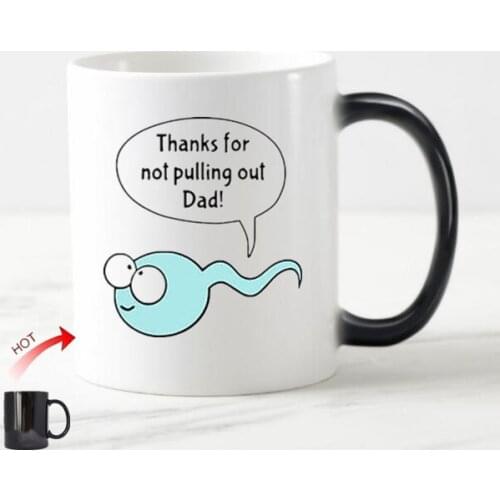 Light Magic Funny Gifts for Father from Son Daughter Rude Thanks for Not Pulling Out Dad Coffee Mug Tea Cup