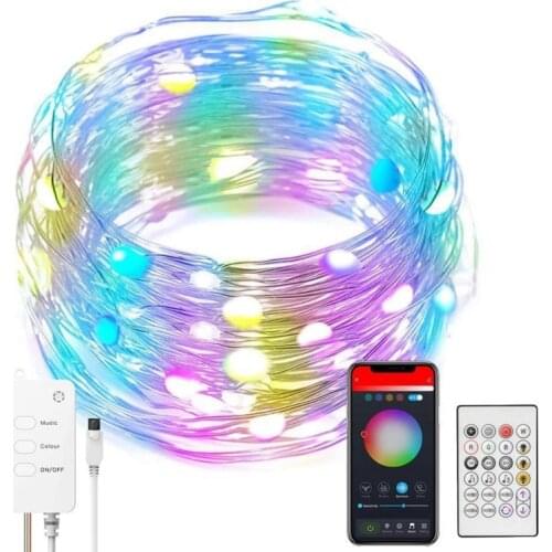 Tuya WIFI LED String Lights Christmas Fairy Lights with Remote Outdoor Garland Decor Lights for Christmas Tree