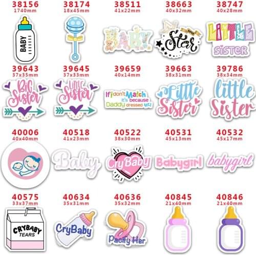 DIY Craft Supplies Sewing Accessories Cartoon Baby Printed Planar Resins Mold 30 Pieces. PR-38156