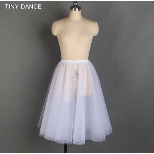 3 Layers of Soft Tulle Half Tutu Elastic Waist Band Ballet Skirt White Tutu Practice or Performance Ballet Dance Tutus 20512