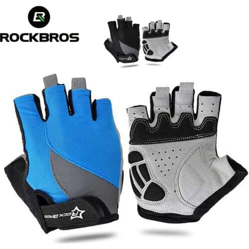 ROCKBROS Road Bike Gloves Half Finger Short Finger Gloves Cycling Sport Gloves Anti-skidding Gloves