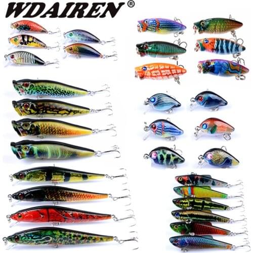 2018 Minnow WDAIREN 31pcs/lot Fly Fishing Lure Set China Hard Bait Jia Lure Wobbler Carp 6 Models Fishing Tackle wholesale