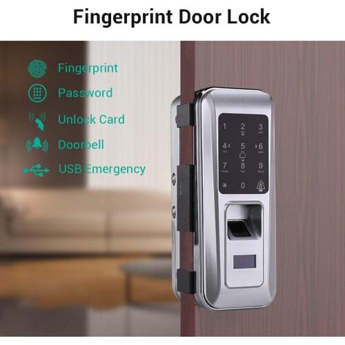 Biometric Fingerprint Door Lock Security Intelligent Electronic Lock Password RFID Unlock Door Lock Electronic Hotels Locks Kits