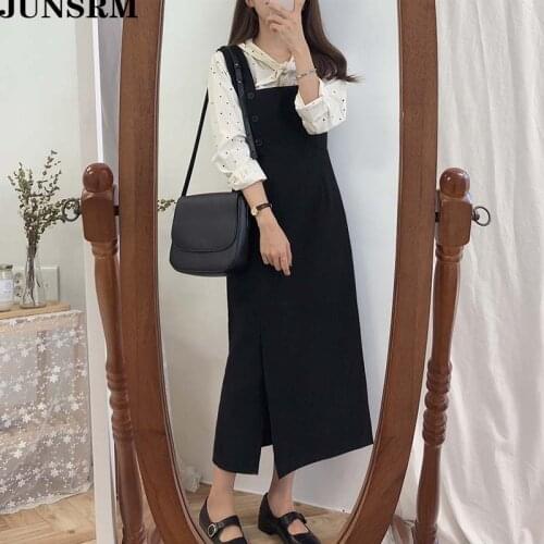 New Arrival 2020 Summer Korean Retro Sleeveless High Waist Vest Dress Women Split Bodycon Strap Sundress Femme Robe Vestidos