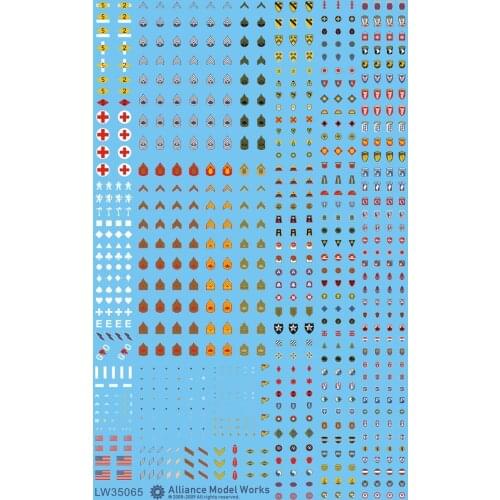 1/35 Details Improvement Kits Decal - WWII US ARMY Insignia Set