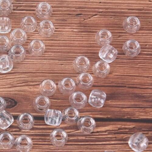 100pcs Transparent Big Hole Braids Acrylic Hair Braid Dread Dreadlock Beads Rings For Hair Accessories
