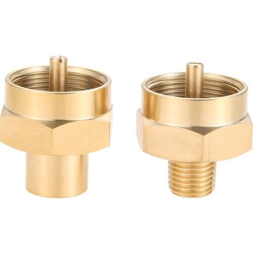 2 Pcs/set 1LB Propane Gas Bottle Refill Adapter Grill Stove Connector with 1/4" NPT Thread 1LB Bottle Connection to 1/4" NPT