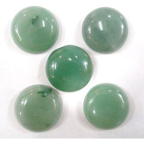 Wholesale 20pcs natural aventurine stone round 25mm cabochons no hole beads for DIY Jewelry making clothes ring accessories
