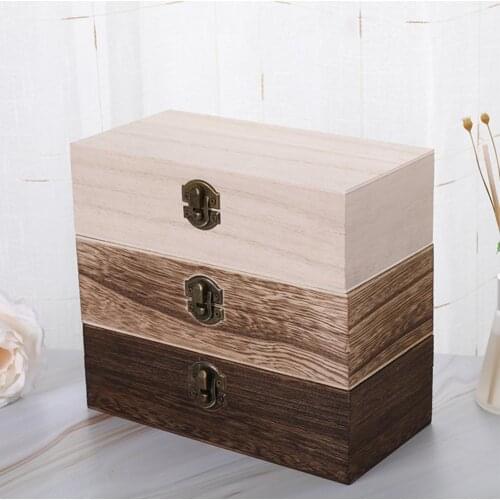 2021 Jewelry Box Decorative Retro Wood Solid Color Trinket Case for Table Jewelry Holder Gift Box Joyeros Organizador De Joyas