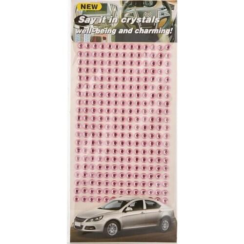 260pcs/set 6mm Dot Say It In Crystals Rhinestones Pink Silver Styling Accessories Beauty Car DIY Decal Decor Stickers