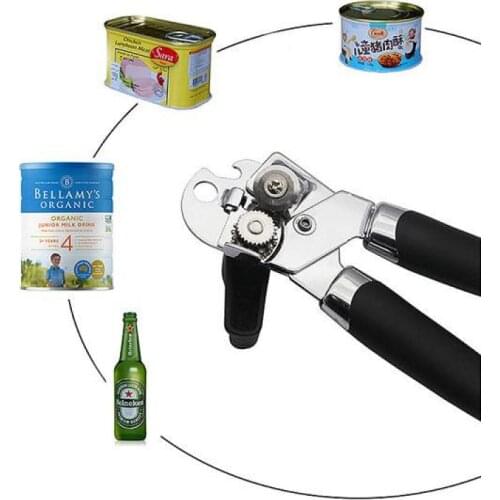 3-in-1 Stainless Steel Tin Opener Cordless Tin Opener with Lids Off Jar Opener and Bottle Opener in One Stainless Steel Can Open