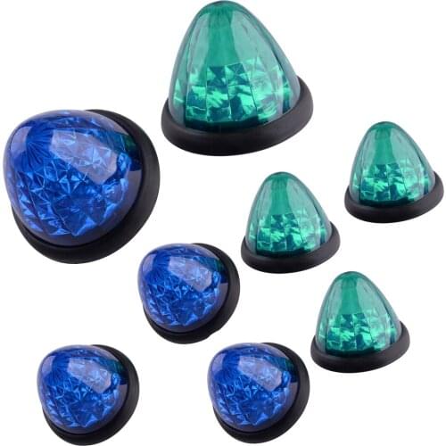 4pcs Trailer Truck LED Beehive Side Marker Light Round Cone Grommet Side Marker Clearance Cab Sleeper Lamp 24V