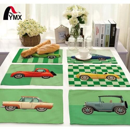 42*32cm Dinner Table Napkins Car Pattern For Table Napkins Printed Wholesale Price Polyester Restaurant Napkin