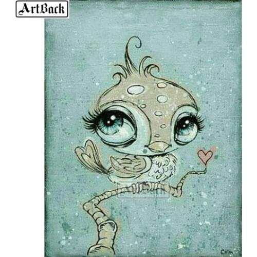 5d diy diamond painting big eyes bird full square / round rhinestone embroidery 3d resin diamond mosaic sticker
