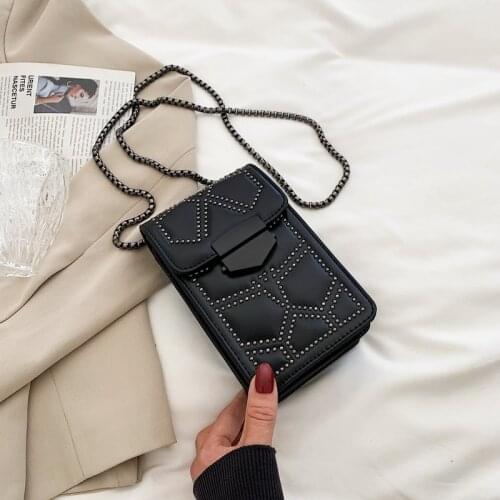 Rivet Chain Brand Designer purse Crossbody Bags For Women 2021 Simple Fashion Shoulder Bag Lady Luxury Small Handbags