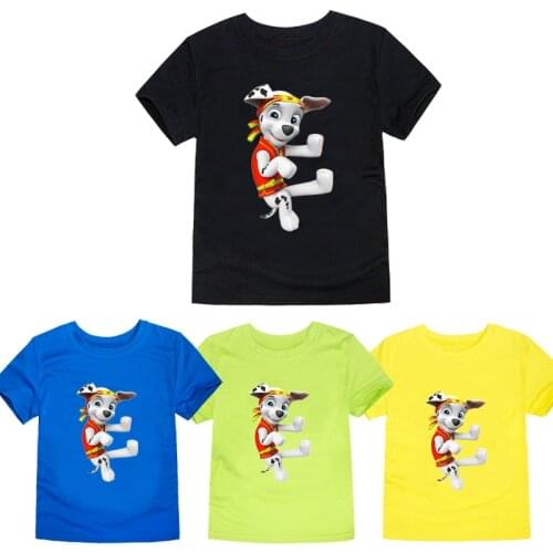 Children Paw Patrol Boys T-shirts Summer Baby Girls Tops Clothes Boy Short Sleeve T Shirt Outfit Toddler Cotton Cartoon Tees