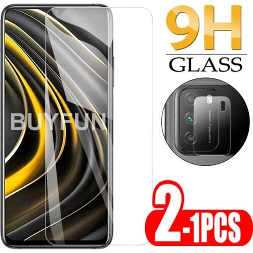 For Xiaomi POCO M3 Front Glass/Camer Cam Lens Glass On Xiomi Mi PocoM3 M 3 Tempered Glasses Full Cover Film Safety Glas HD Clear