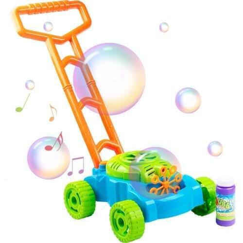 Baby Hand Push Electric Bubble Car Bubble Lawn Mower Toy Summer Outdoor Walker With Music Trolley Automatic Bubble Blowing Toy