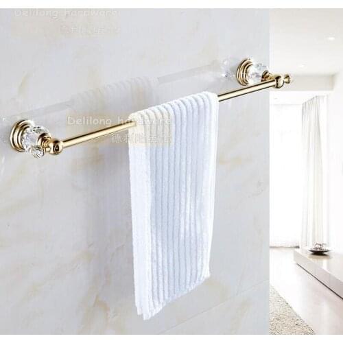 European stly copper material gold color crystal single towel bar tower rack Bathroom Accessories