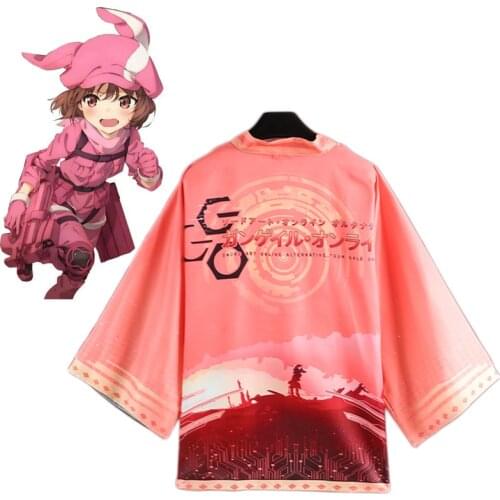 Gun Gale Online Kohiruimaki Karen Cloak Cosplay Costume Sword Art Online Llenn Kimono Daily Haori Yukata Halloween Party Dress