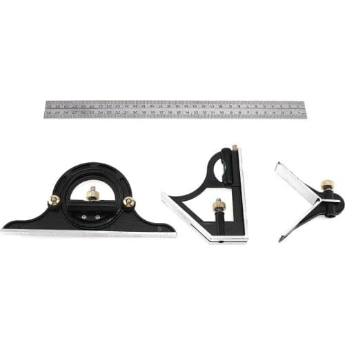 Measuring tool combination angle ruler 300MM stainless steel 180 degree function woodworking angle ruler with level woodworking