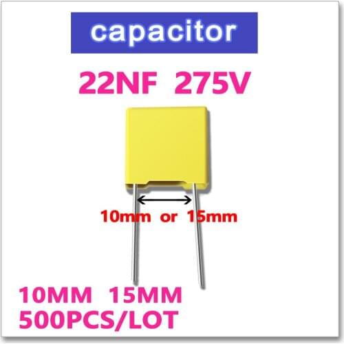 JASNPROSMA 22NF 500PCS 1000PCS Safety Capacitor X2 275VAC Pitch 10mm 15mm 0.022UF 223 10% K 275V 223K
