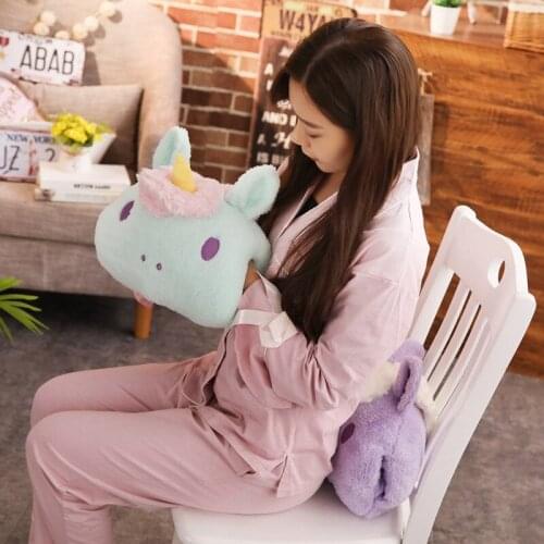 Unicorn hand Warmer Dolls Comfy Cute Pillow Soft Cushion Plush Toy Stuffed Mythical Creature Room Decor Birthday Baby Gift