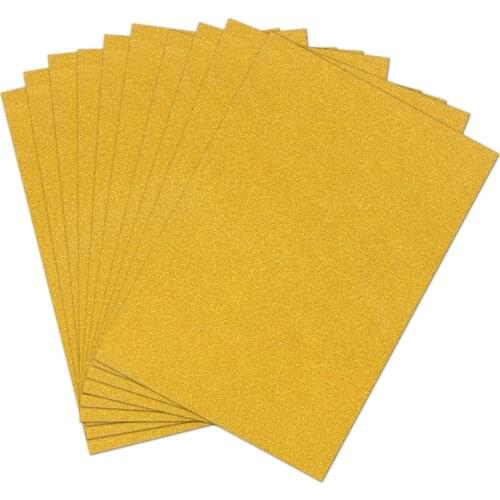10pcs A4 Sheets Glitter Cardstock Card Making Diy Material Sparkling Craftwork Scrapbooking (Gold)