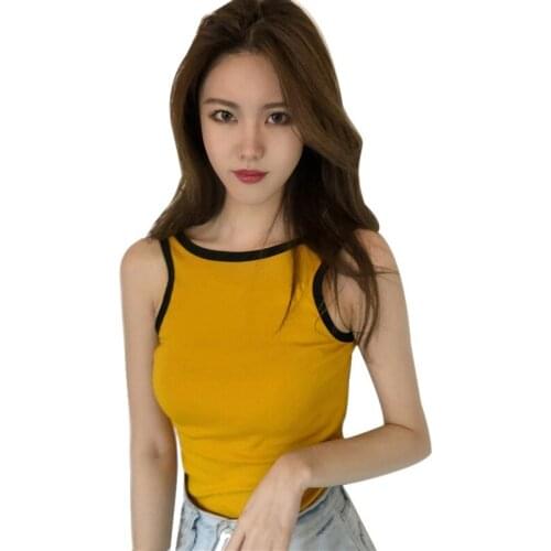 Summer Women Sexy Tanks Low Cut O-Neck Slim Camis Tops Ladies Sleeveless Night Club Streetwear Vest