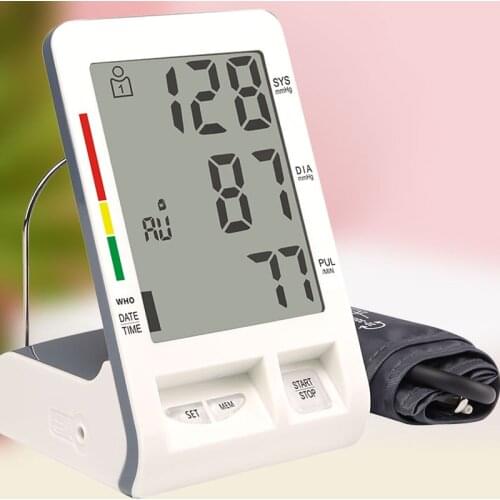 Blood Pressure Monitor Upper Arm Automatic Digital Blood Pressure Monitor Cuff Home BP Sphygmomanometers with Large LCD Display