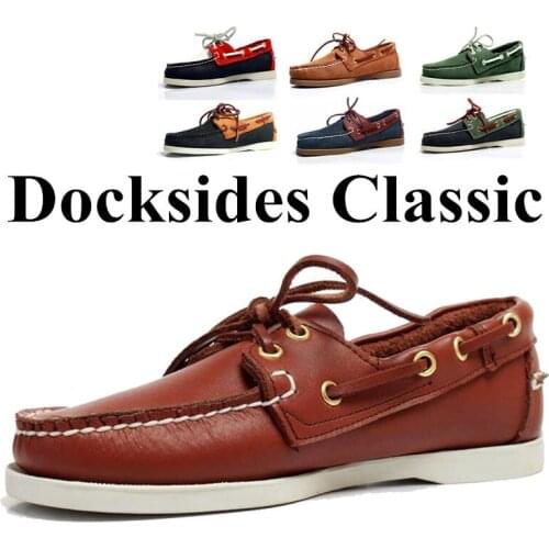 Genuine Leather Men Casual Classic Boat Shoes Handmade Driving Shoes Comfortable Outdoor Men Moccasin Sneakers Designer Loafers