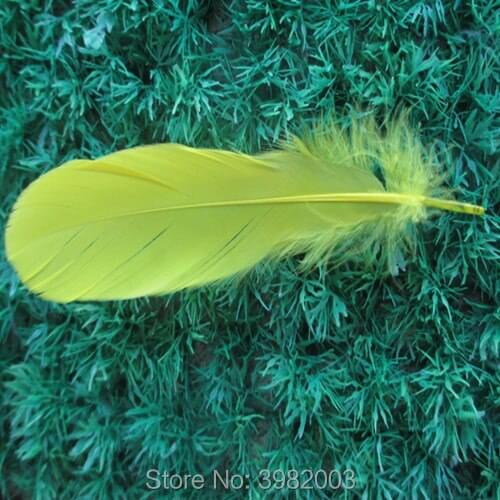 New! Wholesale 20 pc quality yellow goose feathers, 5-7 inches / 13-18 cm DIY jewelry decoration